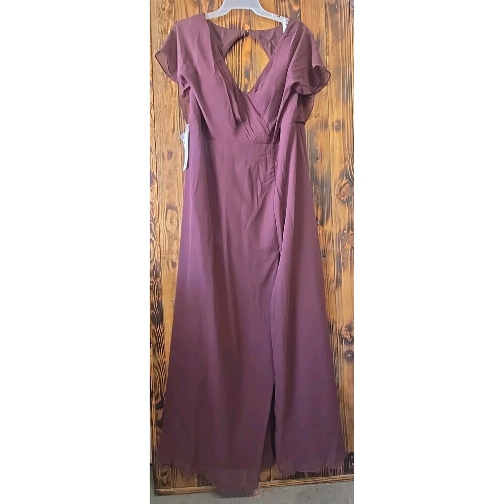 NWT Azazie 'Rylee' Formal Long Dress Sangria (Purple/red) Color, Size Women's 20